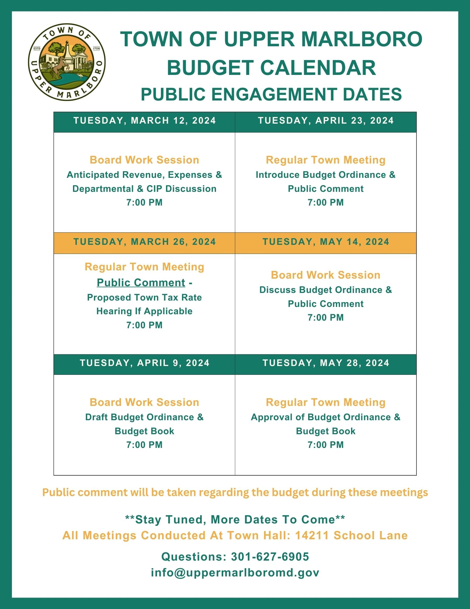 Public Engagement Dates FInal Final